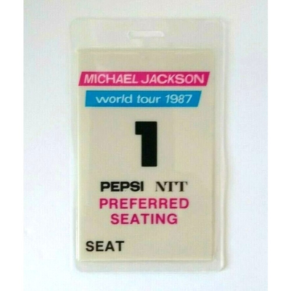 Michael Jackson Bad Preferred Seat # 1 Pass Original 1987 Concert Tour